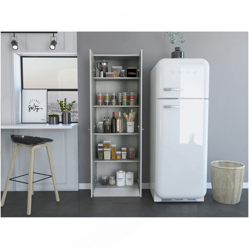 Armoire de rangement Pipestone, double porte, finition perle, Blanc