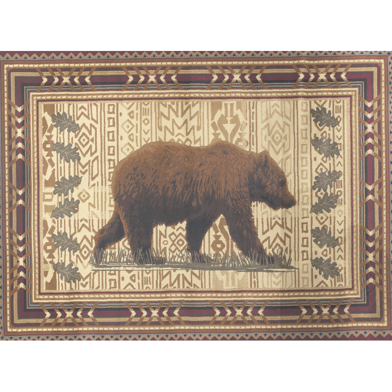 Nature's Nest Multi  Lodge Area Rug, Rectangle 7'10" x 10'3"