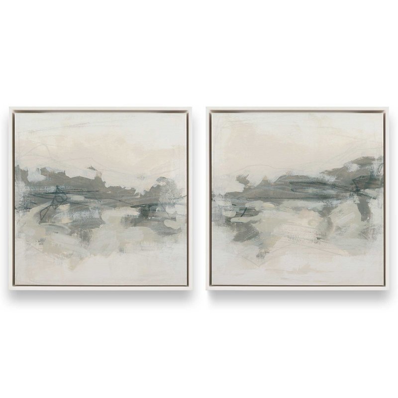 Ensemble de 2 lignes douces de mémoire, H 25 po x l 50 po, Cadre flottant blanc opaque