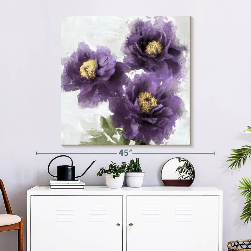 Harnek Purple Bloom I, 33" H x 33" W