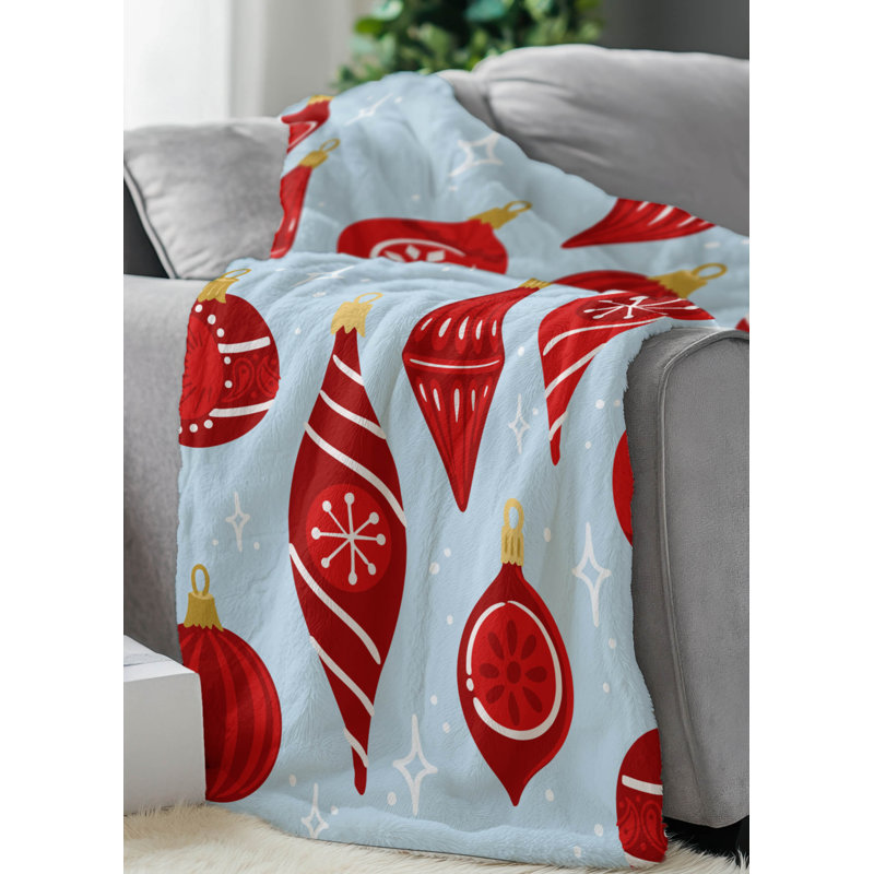 Jeté Ornaments, L 80 po x l 60 po, Argent / bleu