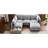 Grey Sectional With Movable & Functional Coffee Table, - Decorative Element Stylish Charging Gadget, Modern Touch-2096332115