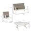 Beige  Outdoor Wicker Conversation Sofa Sets 4 Pieces Set With Cushions For Backyard, Poolside, Garden
