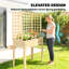 Lit de jardin surélevé en bois avec 3 treillis