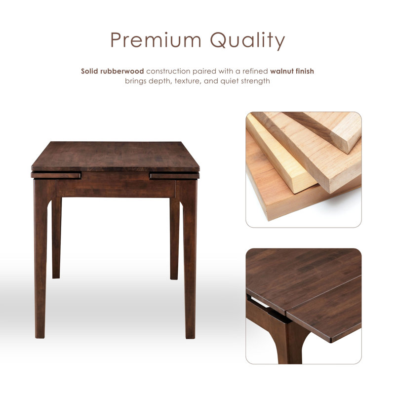 33.5" Square Solid Wood Counter Height Dining Table