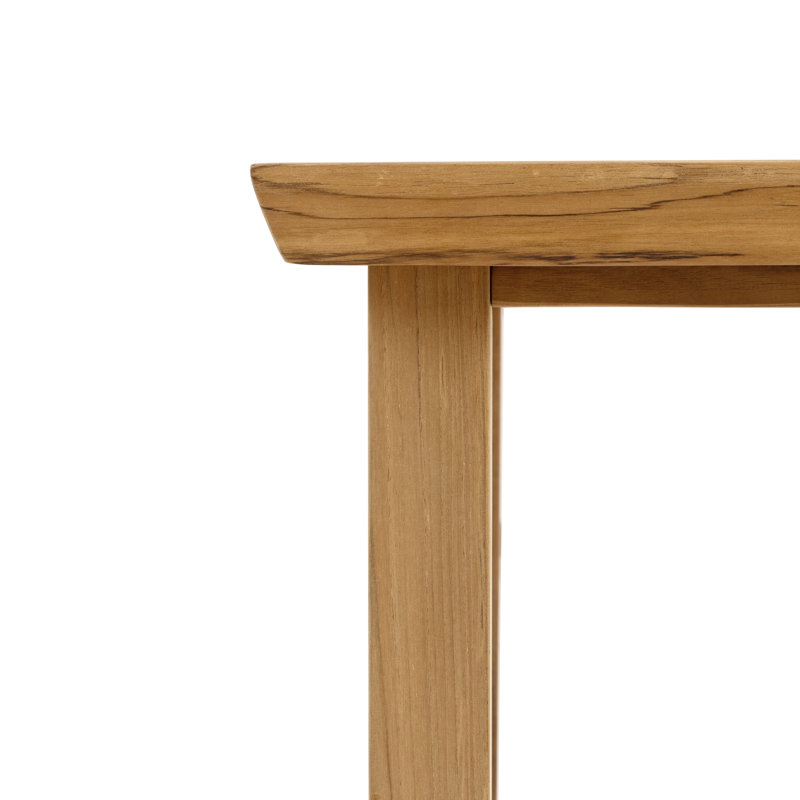 Table de salle à manger rectangulaire d'extérieur 74 po Everlee, teck naturel FSC