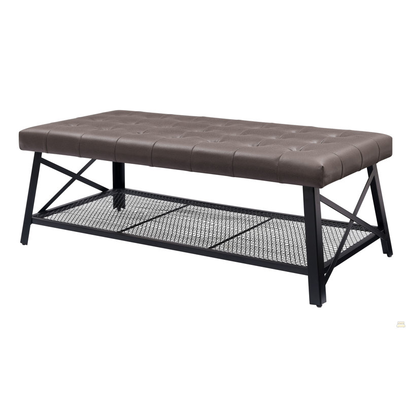 Table basse capitonnée en similicuir