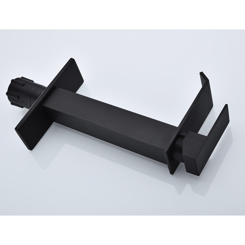 Robinet de lavabo de salle de bain avec bec cascade à poignée simple avec drain escamotable en acier inoxydable noir mat pour les éviers sans corrosion