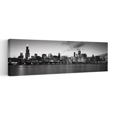 Buildings At The Waterfront Lake Michigan Chicago Cook County Illinois USA by Mark Segal - Wrapped Canvas Panoramic Print