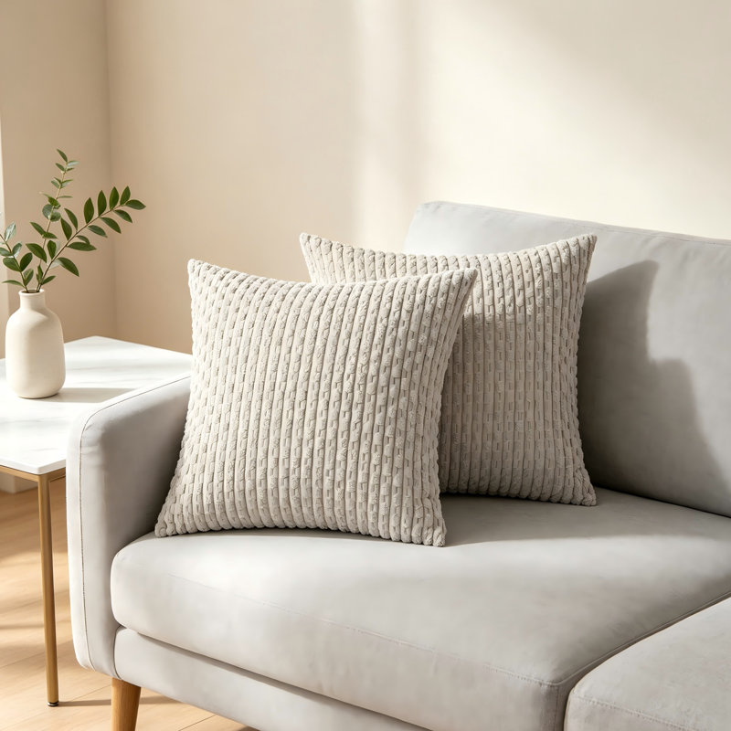 Housse de coussin Cozy 2 pièces, Blanc, 20 po x 20 po