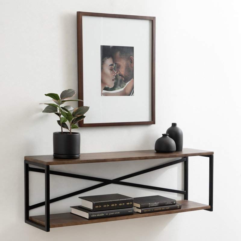 Naela Accent Shelf, Walnut/Black