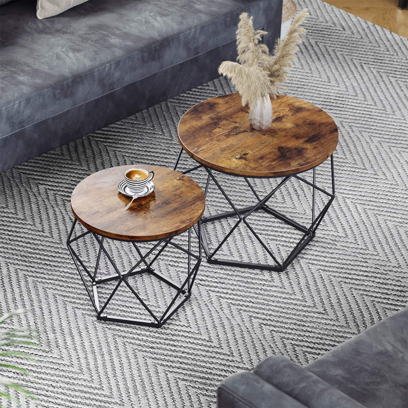 Paddy Frame Coffee Table, Rustic Brown, Ink black