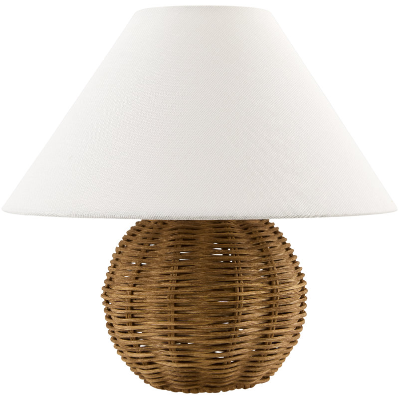 Mini lampe de table en rotin 10 po Chemise, Classic Empire, Marron clair