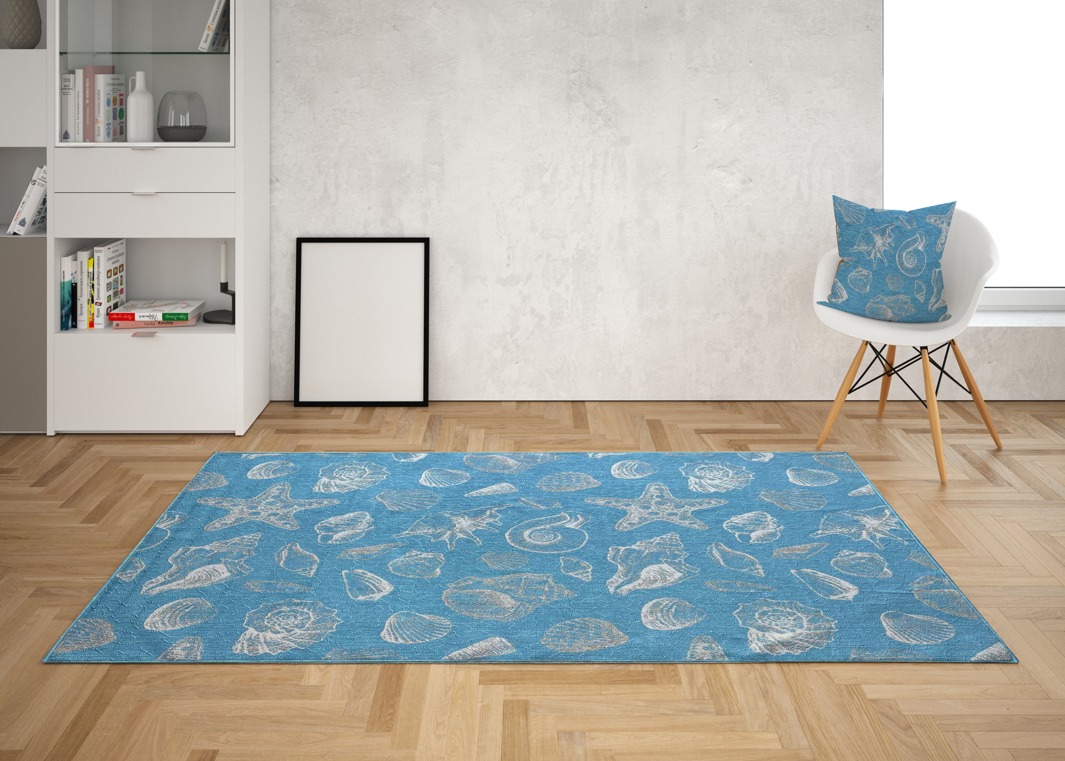Rosecliff Heights Roncy Abstract Teal Blue Indoor / Outdoor Area Rug ...