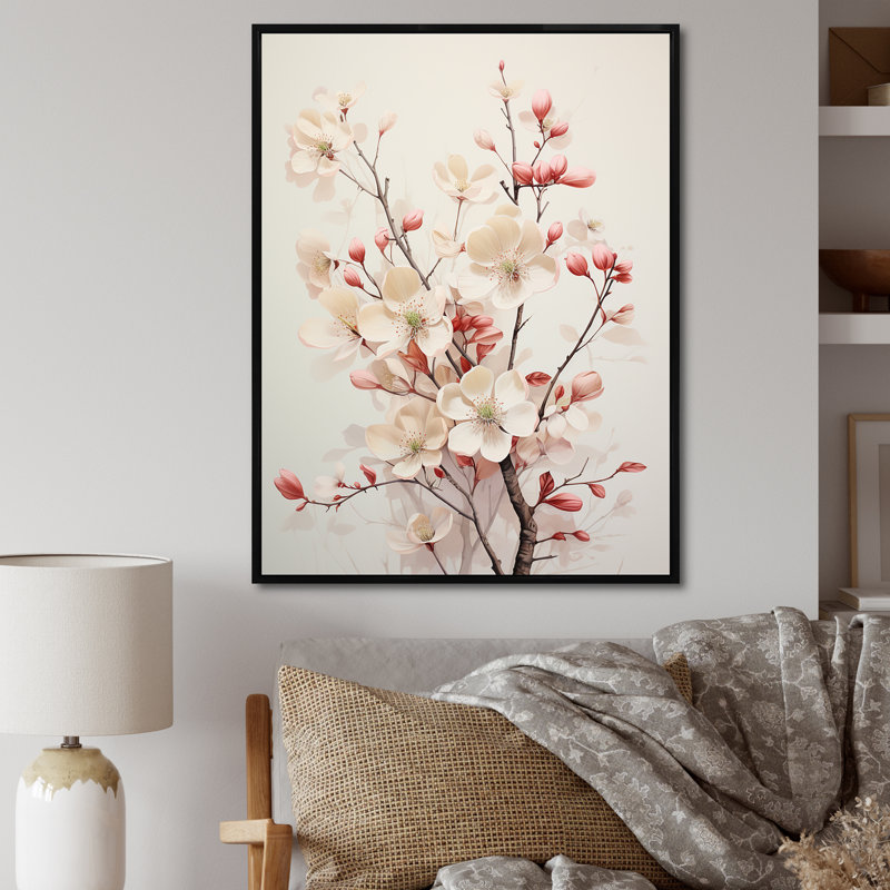 Cornouiller blanc Blossom Harmony III - impression, H 40 po x l 30 po x P 1,5 po, Cadre flottant noir