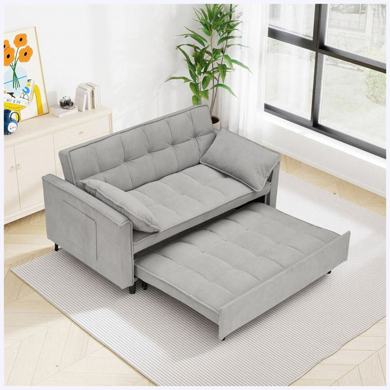 Canapé-lit modulaire 54,30 po Corduroy