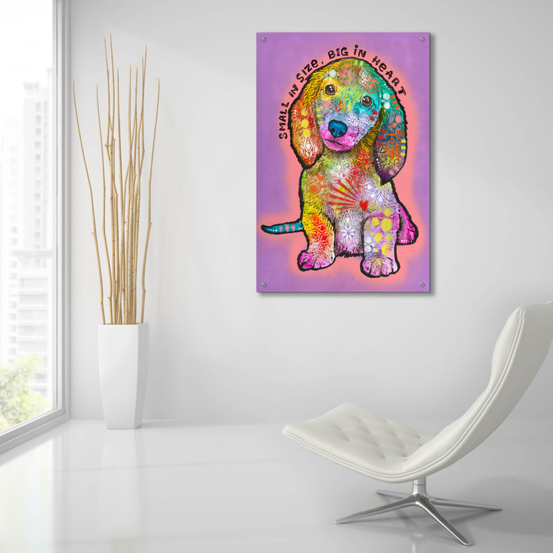 Art mural en verre Lark Manor ™ «Big In Heart» par Dean Russo, H 36 po x l 24 po x P 0,2 po