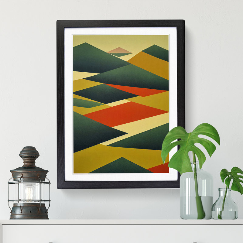 FRM-V0523-1004X Forest Mid Century Style Vol.1 - Single Picture Frame Print, 46cm H x 34cm W x 2cm D, Oak Framed