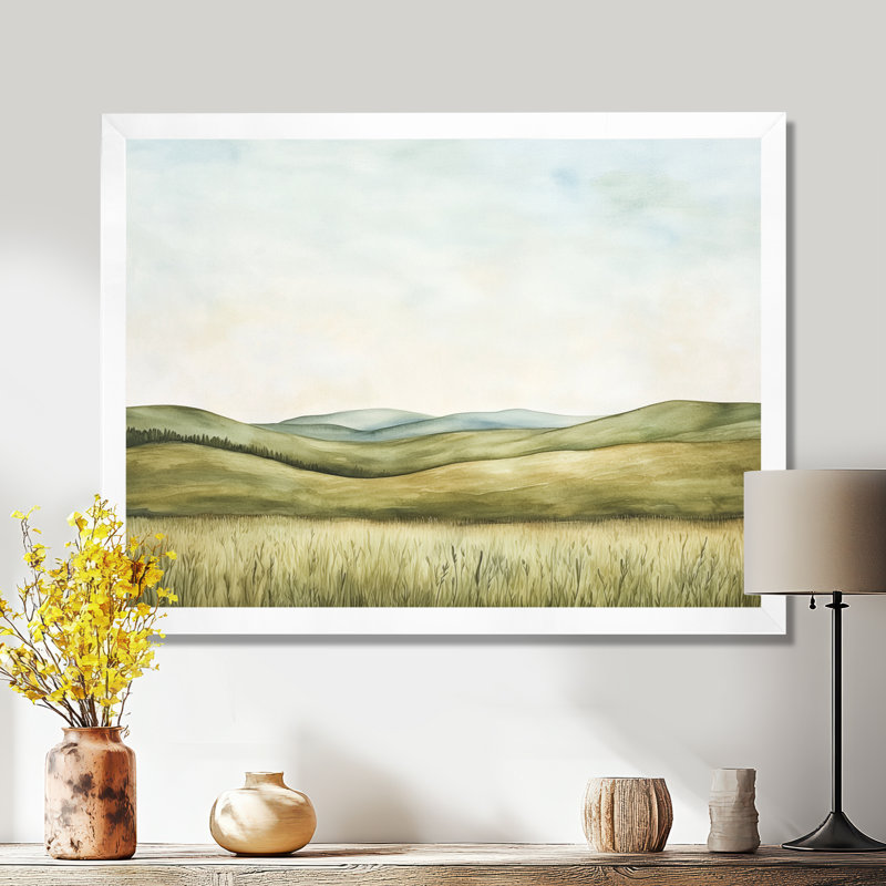 Décoration murale Rolling Hills In The Prairies II - Prairies, H 24 po x l 32 po, Blanc