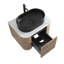 Ensemble de meuble-lavabo moderne cannelé courbé avec rangement à fermeture douce et porte-serviettes inclus