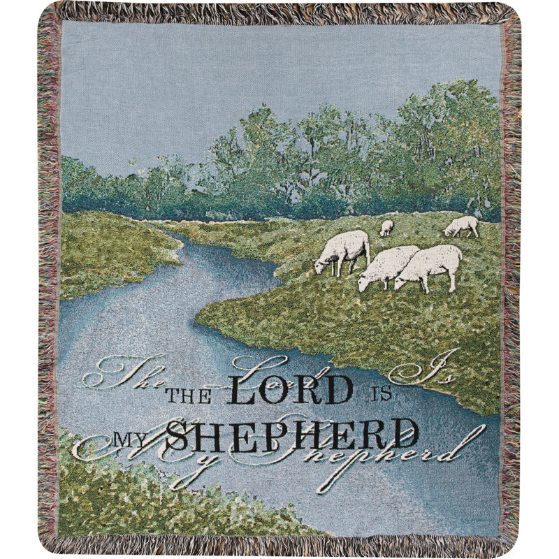 Jeté manuel tapissier en coton 50 x 60 po The Lord Is My Shepherd