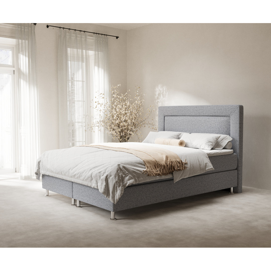 Echtes Boxspringbett Elisio mit Zwei Matratzen und Latex Topper