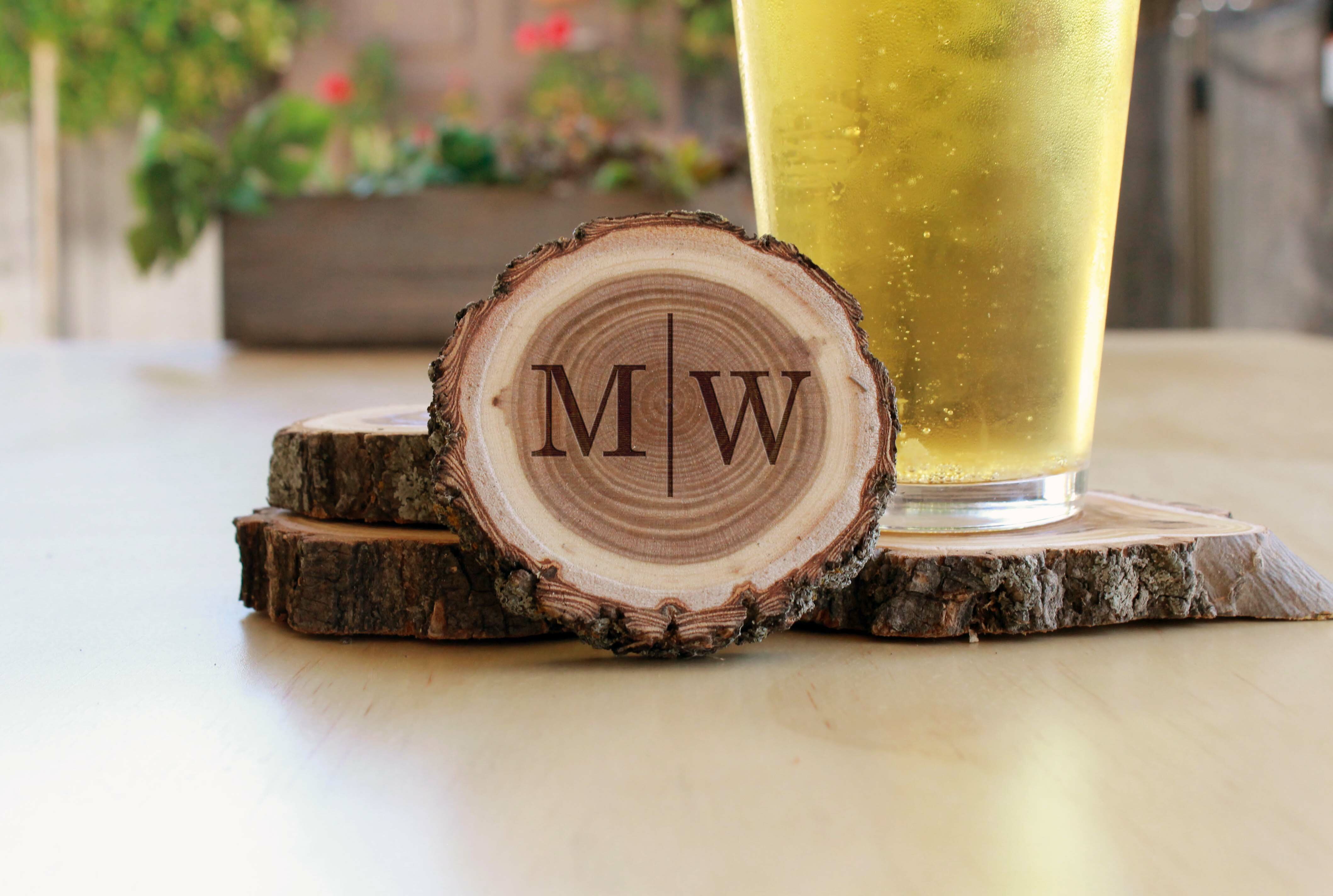 Round Wooden coasters, blank, set of 4 - Lock Connection®, LLC