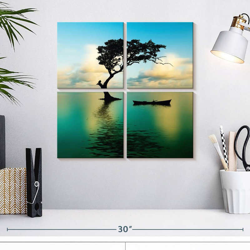 Arbre Kerrick au-dessus de l'eau, H 18 po x l 18 po