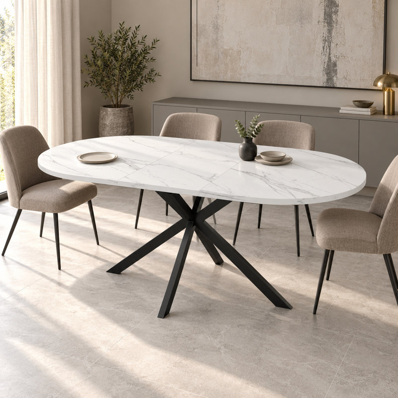 Extendable Dining Table, White