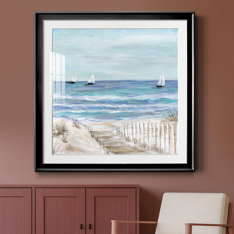 Gulf Shores III - peinture encadrée, Cadre noir, H 30,5 po x l 30,5 po x P 1,5 po