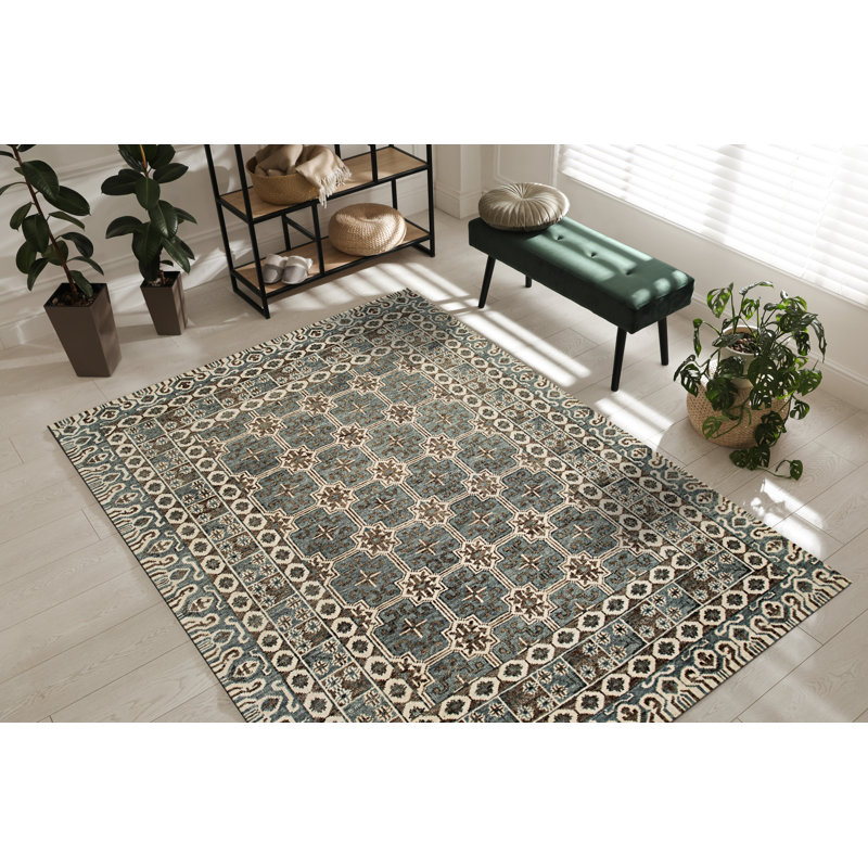 Tapis gris charmant en laine nouée à la main, Rectangulaire 8 pi x 10 pi