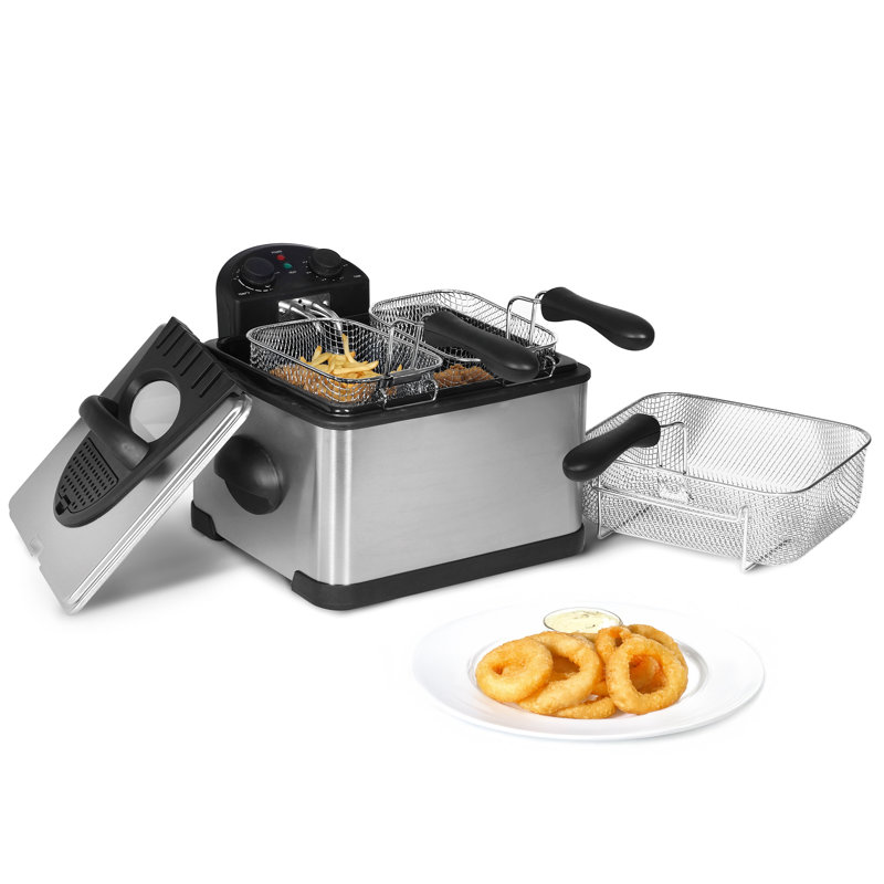 Friteuse électrique en acier inoxydable avec minuterie MegaChef 4,23 pintes