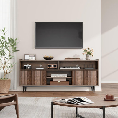 Meuble télé, meuble télé moderne avec portes coulissantes Boho
