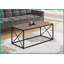 Table basse contemporaine en stratifié brun avec structure en métal noir - salon, assemblage facile et amp; Surface spacieuse