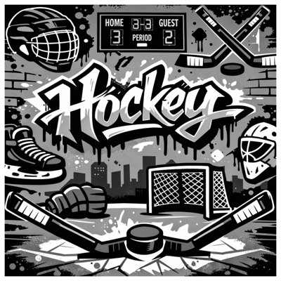 Hockey Equipment Graffiti Duvet Covers