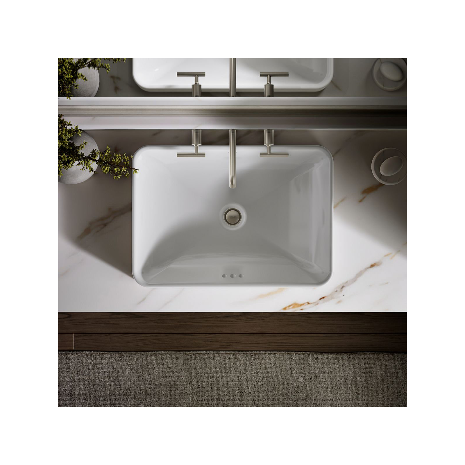 Vox Vitreous China Rectangular Vessel Bathroom Sink with Overflow