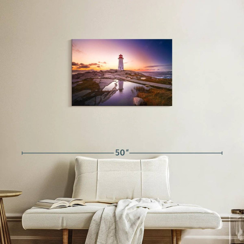 Peggys point lighthouse sunset Aletra, H 20 po x l 30 po