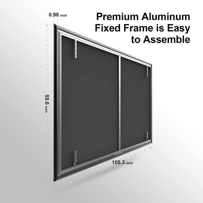 Écran de projection 120 po à cadre fixe pour projecteurs UST, écran de cinéma maison 16: 9, 120"