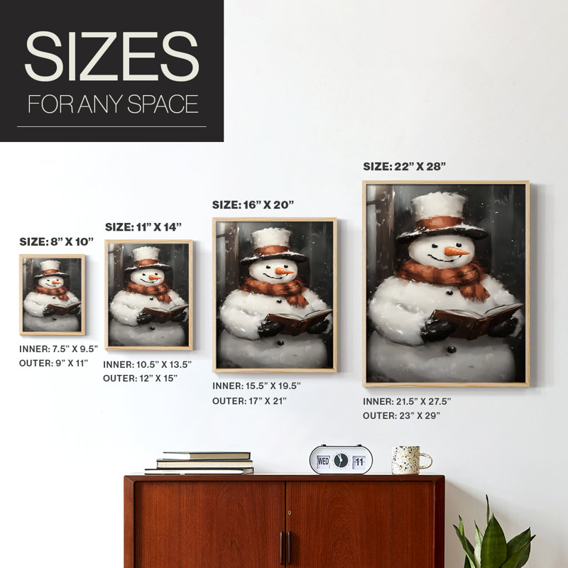 Art des Fêtes de Noël - Série 2 - CECLXI, reproduction encadrée - bois massif, Naturel, H 15 po x l 12 po