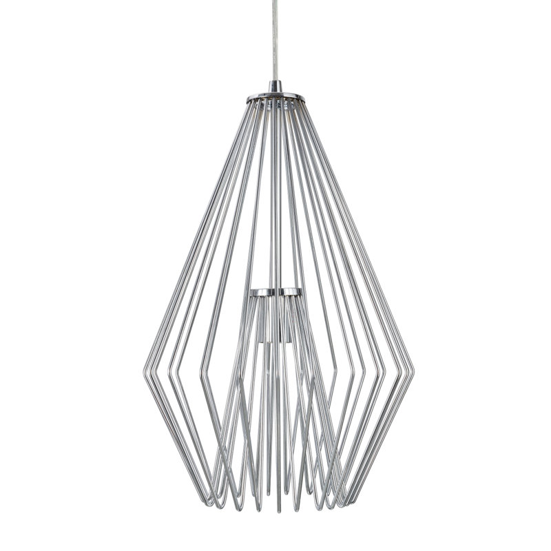 Luminaire suspendu géométrique 1 lumières simple Purdue, Chrome