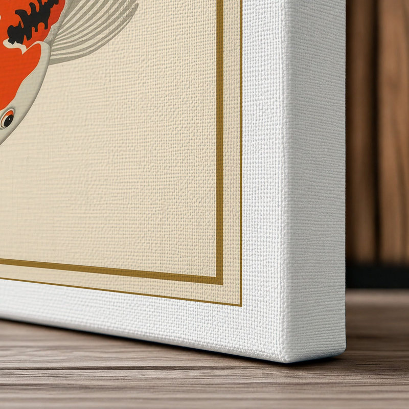 Koi in Stillness Japandi - Wrapped Canvas, 36x24 - 91.4 x 61.0 cm, White Border