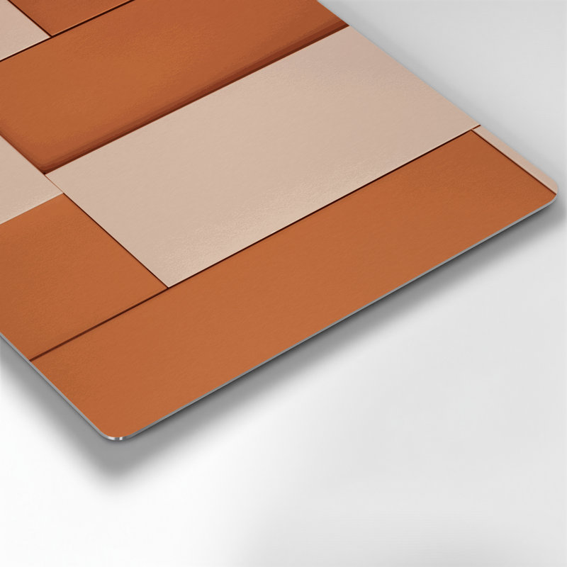 Minimalisme 32, art mural en métal beige, H 8 po x l 8 po