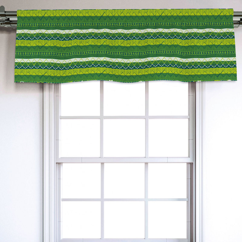 Sateen Striped Ruffled Window Valance