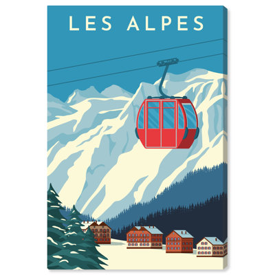 Les Alpes Travel Poster - Advertisement on Canvas