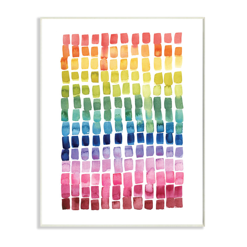 Carreaux de blocs géométriques Modern Rainbow Abstraction, Plaque murale, H 15 po x l 10 po