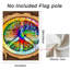 Drapeau hippie à double face Tie Dye Rainbow Peace Tree, 12 x 18 po