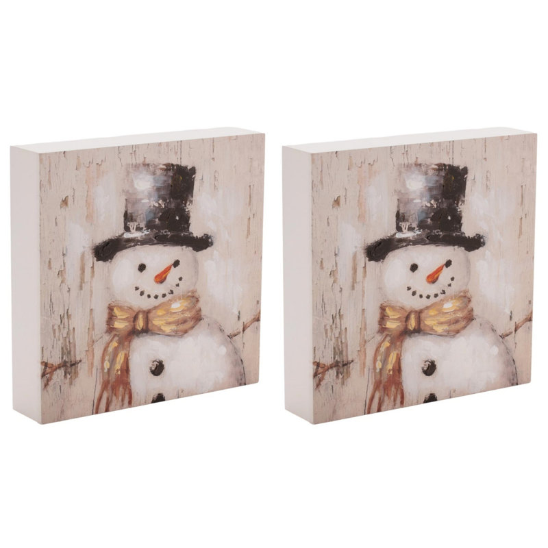 Enseigne de bonhomme de neige des Fêtes (ensemble de 2)