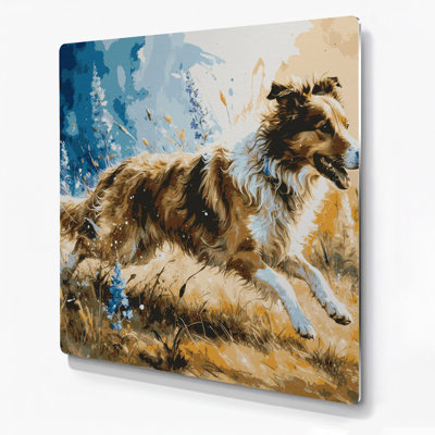 Dogs Collie Beige Metal Wall Art