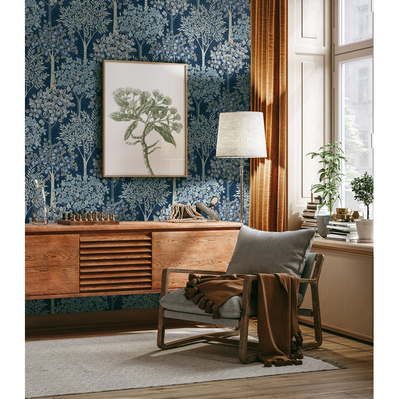 Rouleau de fleurs Adeanna, Bleu marine / Bleu / Gris