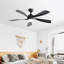 Ventilateur de plafond de 52 pouces à profil bas avec télécommande et lumières, moteur à courant continu silencieux pour le salon de patio-324639542